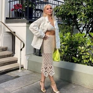 NWT Zara Crochet Midi Skirt